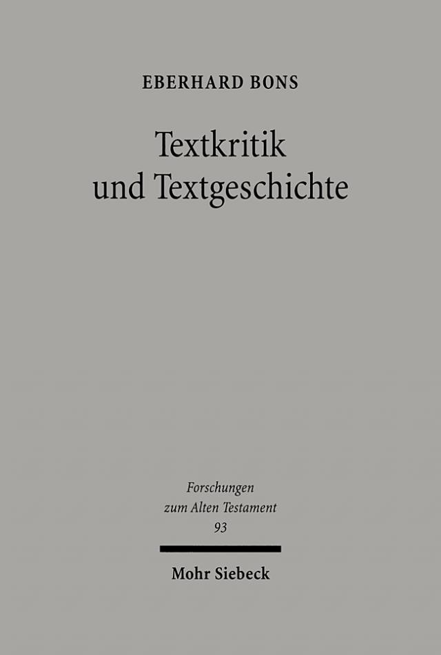 Textkritik und Textgeschichte