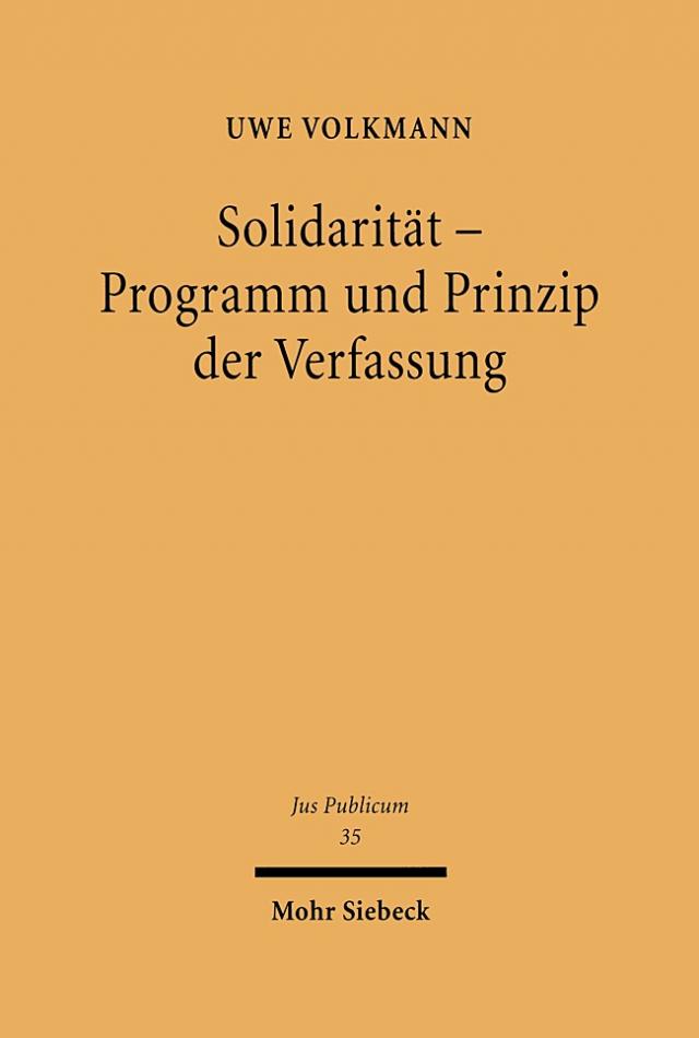 Solidarität - Programm und Prinzip der Verfassung