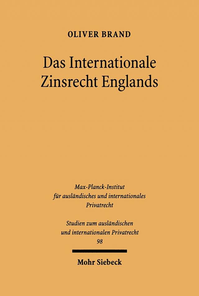 Das Internationale Zinsrecht Englands