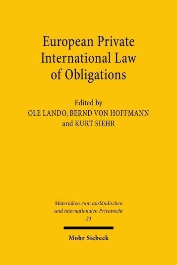 European Private International Law of Obligations