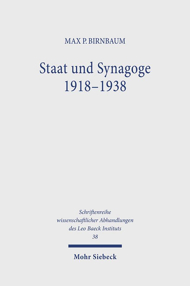 Staat und Synagoge 1918-1938