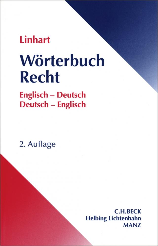 Wörterbuch Recht Englisch-Deutsch / Deutsch-Englisch