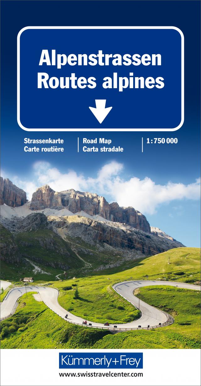 Alpenstrassen Strassenkarte 1:750 000
