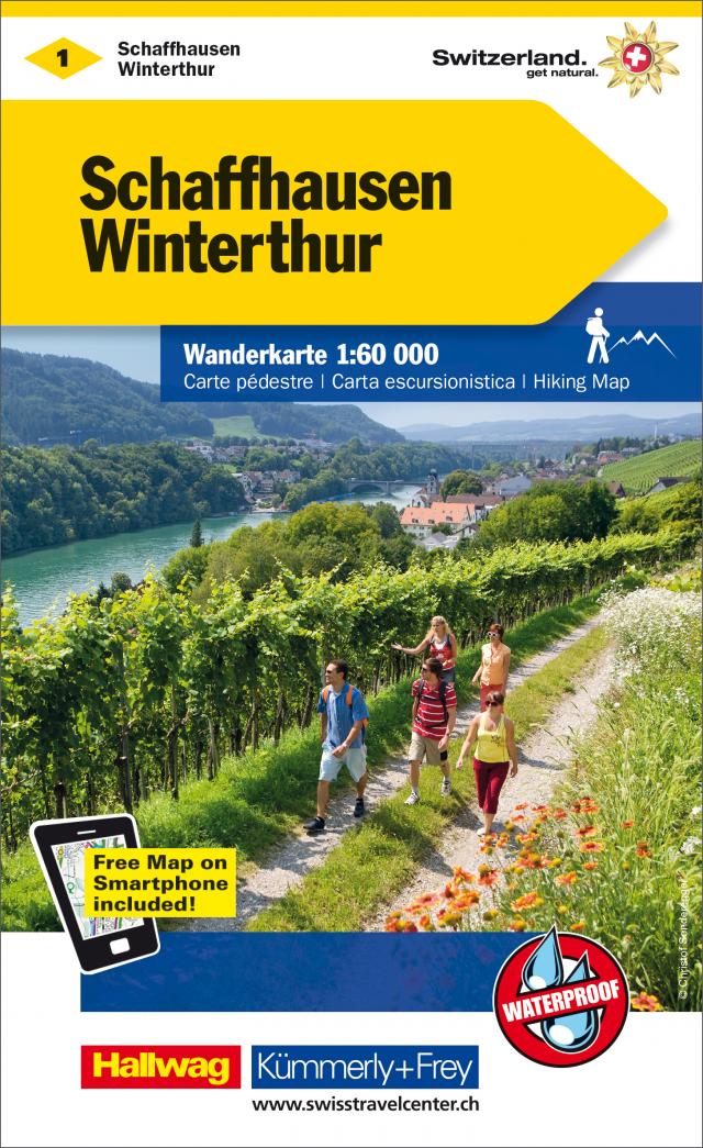 Schaffhausen-Winterthur Wanderkarte Nr. 1 1:60 000