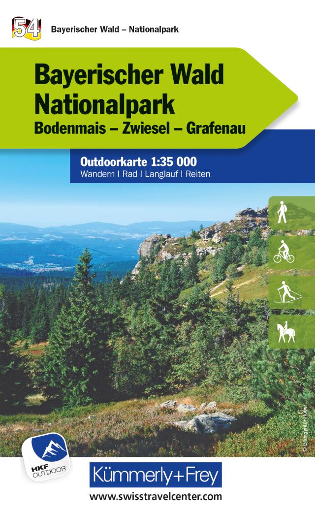 Bayerischer Wald Nationalpark Bodenmais, Zwiesel, Grafenau Nr. 54 Outdoorkarte Deutschland 1:35 000