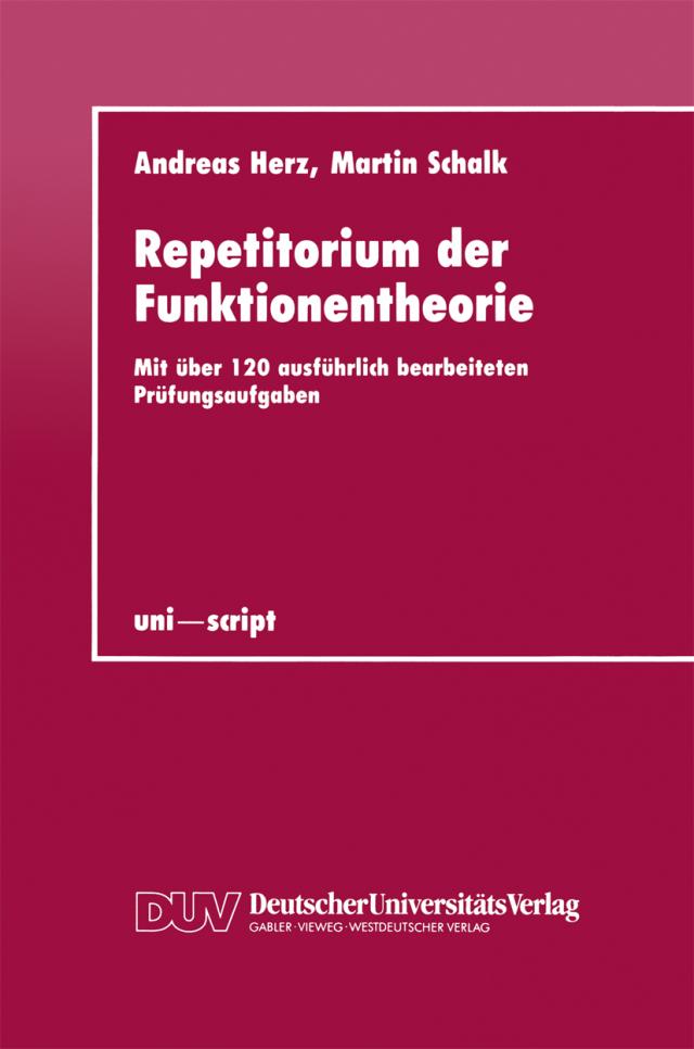 Repetitorium der Funktionentheorie