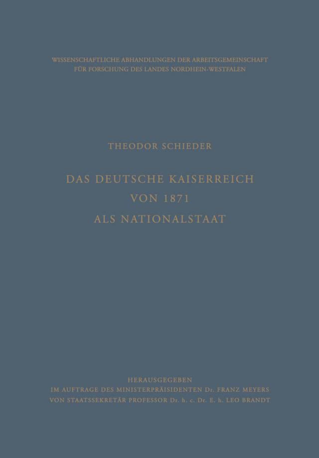 Das Deutsche Kaiserreich von 1871 als Nationalstaat