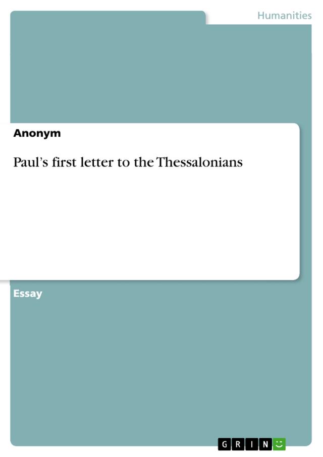 Paul’s first letter to the Thessalonians