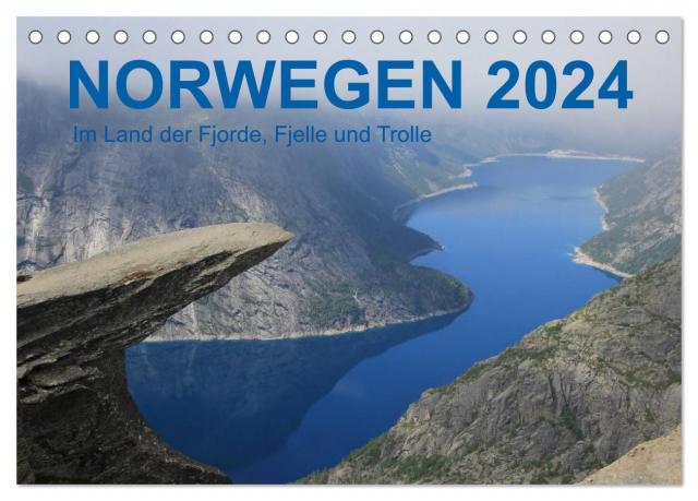 Norwegen 2024 - Im Land der Fjorde, Fjelle und Trolle (Tischkalender 2024 DIN A5 quer), CALVENDO Monatskalender
