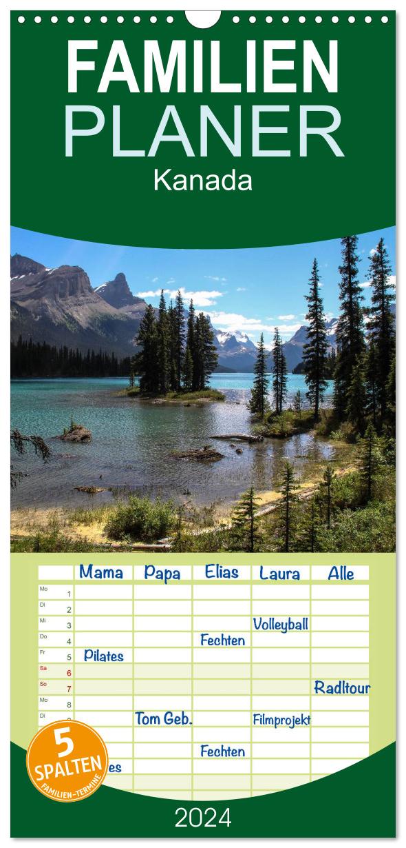 Familienplaner 2024 - Kanada mit 5 Spalten (Wandkalender, 21 x 45 cm) CALVENDO