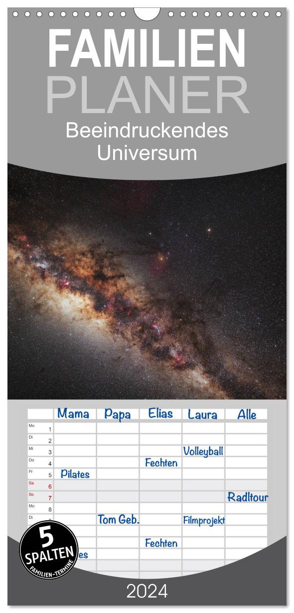 Familienplaner 2024 - Beeindruckendes Universum mit 5 Spalten (Wandkalender, 21 x 45 cm) CALVENDO
