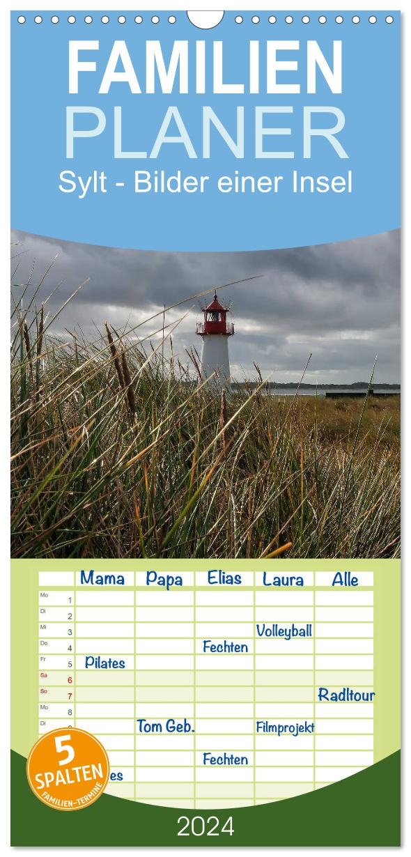 Familienplaner 2024 - Sylt - Bilder einer Insel mit 5 Spalten (Wandkalender, 21 x 45 cm) CALVENDO