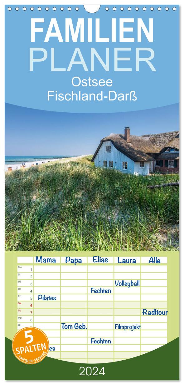 Familienplaner 2024 - Ostsee, Fischland-Darß mit 5 Spalten (Wandkalender, 21 x 45 cm) CALVENDO