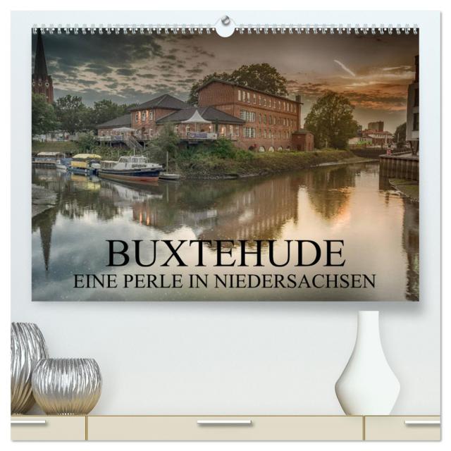 Buxtehude - Eine Perle in Niedersachsen (hochwertiger Premium Wandkalender 2024 DIN A2 quer), Kunstdruck in Hochglanz