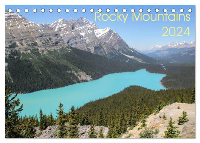Rocky Mountains 2024 (Tischkalender 2024 DIN A5 quer), CALVENDO Monatskalender