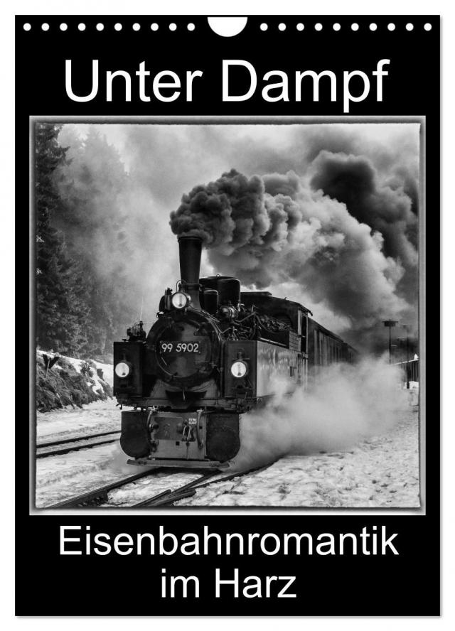 Unter Dampf. Eisenbahnromantik im Harz (Wandkalender 2024 DIN A4 hoch), CALVENDO Monatskalender