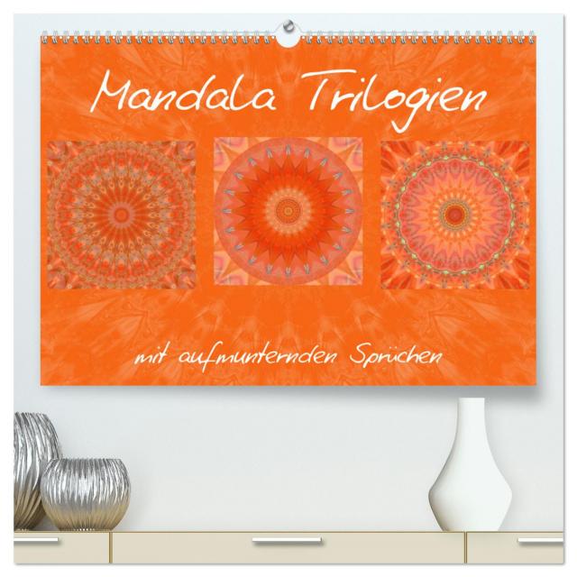 Mandala Trilogien (hochwertiger Premium Wandkalender 2024 DIN A2 quer), Kunstdruck in Hochglanz