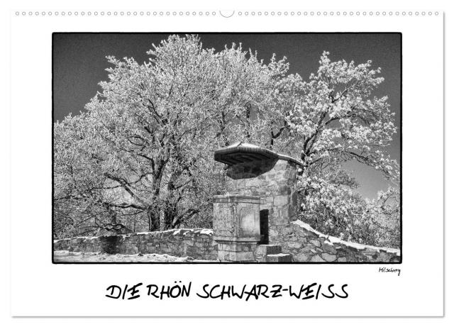RHÖN SCHWARZ-WEISS (Wandkalender 2024 DIN A2 quer), CALVENDO Monatskalender
