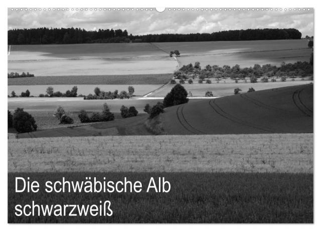 Schwäbische Alb schwarzweiß (Wandkalender 2024 DIN A2 quer), CALVENDO Monatskalender
