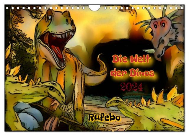 Die Welt der Dinos (Wandkalender 2024 DIN A4 quer), CALVENDO Monatskalender
