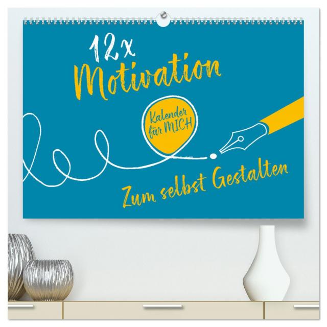 12 x Motivation - Bastelkalender (hochwertiger Premium Wandkalender 2024 DIN A2 quer), Kunstdruck in Hochglanz