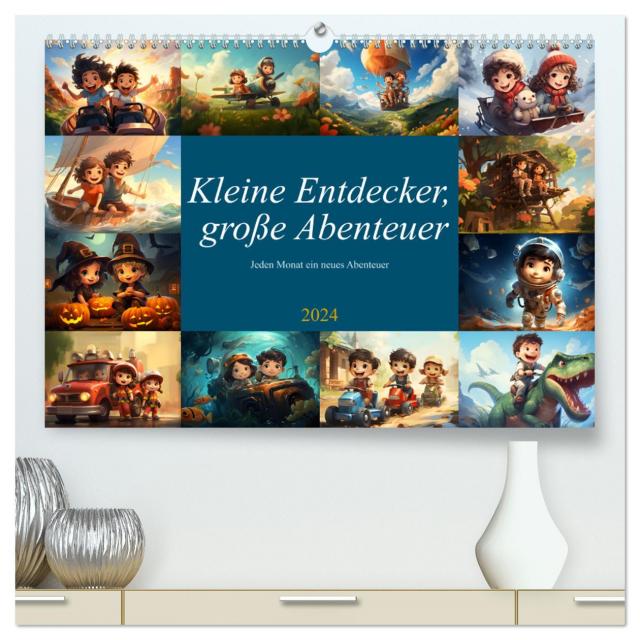 Kleine Entdecker, große Abenteuer (hochwertiger Premium Wandkalender 2024 DIN A2 quer), Kunstdruck in Hochglanz