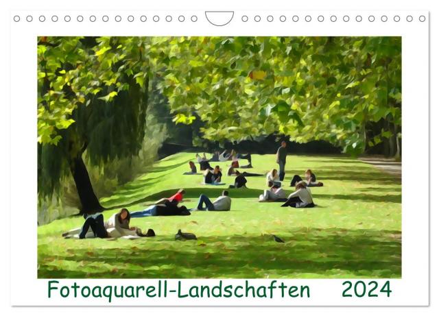 Fotoaquarell-Landschaften. (Wandkalender 2024 DIN A4 quer), CALVENDO Monatskalender