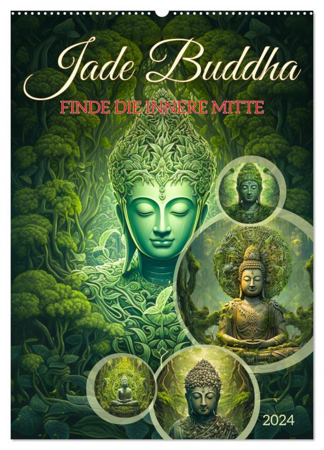 Jade Buddha - Finde die innere Mitte (Wandkalender 2024 DIN A2 hoch), CALVENDO Monatskalender