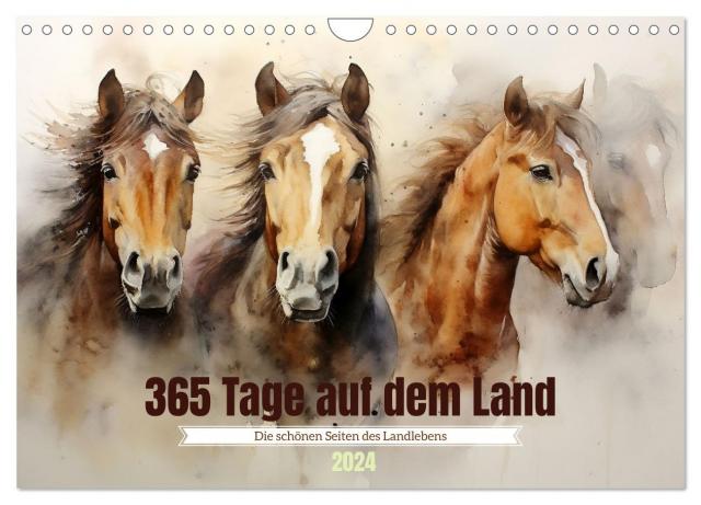 365 Tage auf dem Land (Wandkalender 2024 DIN A4 quer), CALVENDO Monatskalender