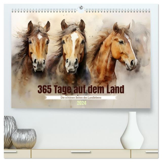 365 Tage auf dem Land (hochwertiger Premium Wandkalender 2024 DIN A2 quer), Kunstdruck in Hochglanz