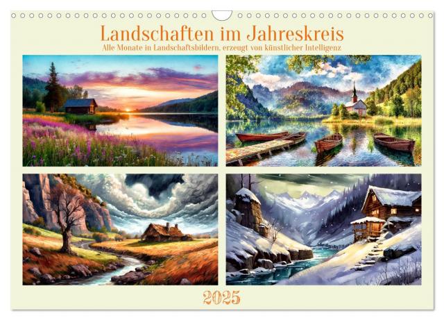 Landschaften im Jahreskreis (Wandkalender 2025 DIN A3 quer), CALVENDO Monatskalender