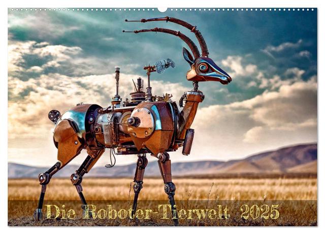 Die Roboter-Tierwelt (Wandkalender 2025 DIN A2 quer), CALVENDO Monatskalender