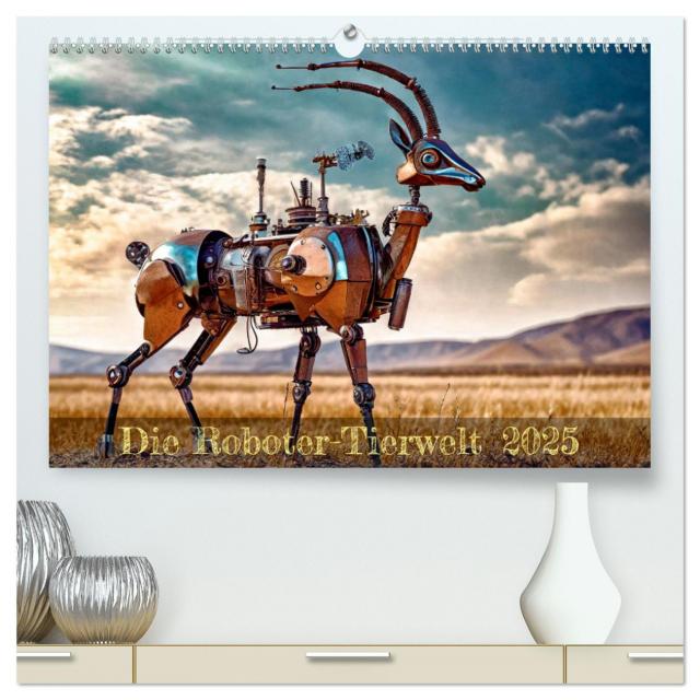 Die Roboter-Tierwelt (hochwertiger Premium Wandkalender 2025 DIN A2 quer), Kunstdruck in Hochglanz