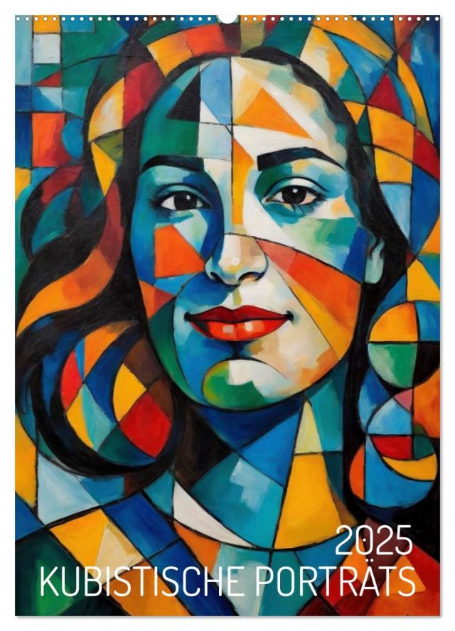 Kubistische Porträts (Wandkalender 2025 DIN A2 hoch), CALVENDO Monatskalender