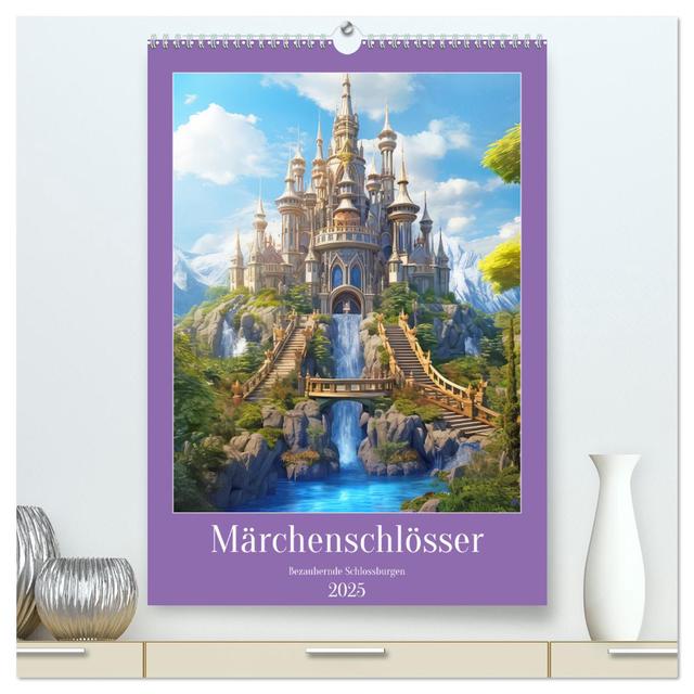 Märchenschlösser - Bezaubernde Schlossburgen (hochwertiger Premium Wandkalender 2025 DIN A2 hoch), Kunstdruck in Hochglanz