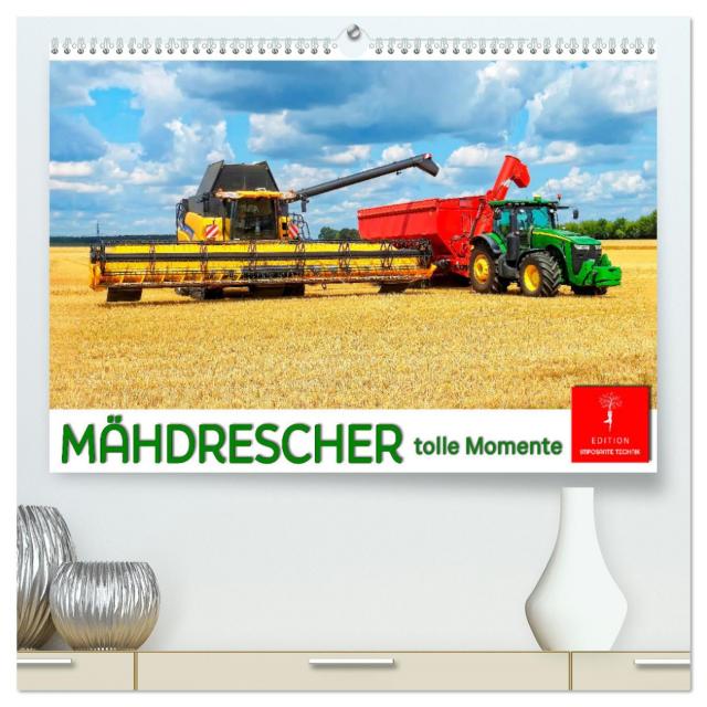 Mähdrescher - tolle Momente (hochwertiger Premium Wandkalender 2025 DIN A2 quer), Kunstdruck in Hochglanz