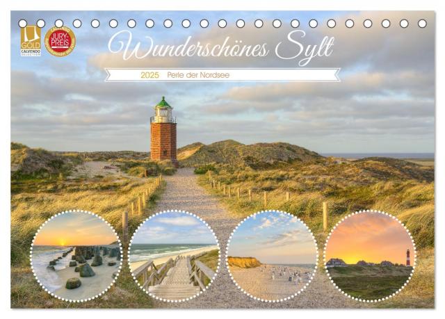 Wunderschönes Sylt - Perle der Nordsee (Tischkalender 2025 DIN A5 quer), CALVENDO Monatskalender