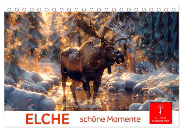 Elche - schöne Momente (Tischkalender 2025 DIN A5 quer), CALVENDO Monatskalender