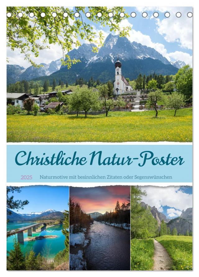 Christliche Natur-Poster (Tischkalender 2025 DIN A5 hoch), CALVENDO Monatskalender