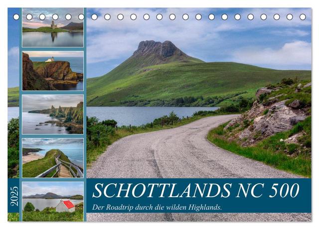 Schottlands NC 500, der Roadtrip durch die wilden Highlands. (Tischkalender 2025 DIN A5 quer), CALVENDO Monatskalender