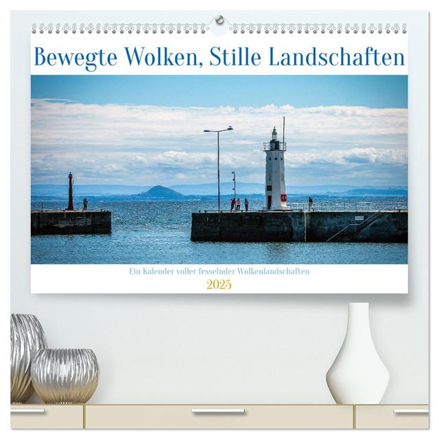 Bewegte Wolken, Stille Landschaften (hochwertiger Premium Wandkalender 2025 DIN A2 quer), Kunstdruck in Hochglanz
