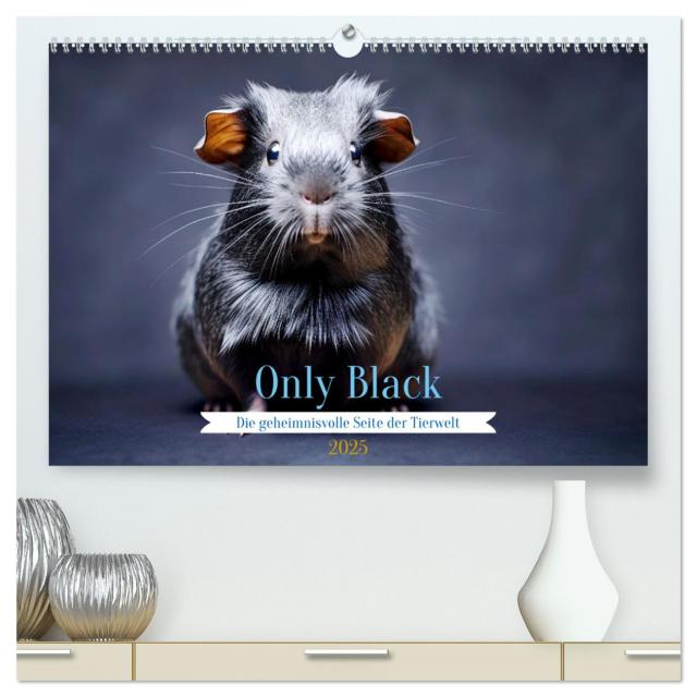 Only Black (hochwertiger Premium Wandkalender 2025 DIN A2 quer), Kunstdruck in Hochglanz