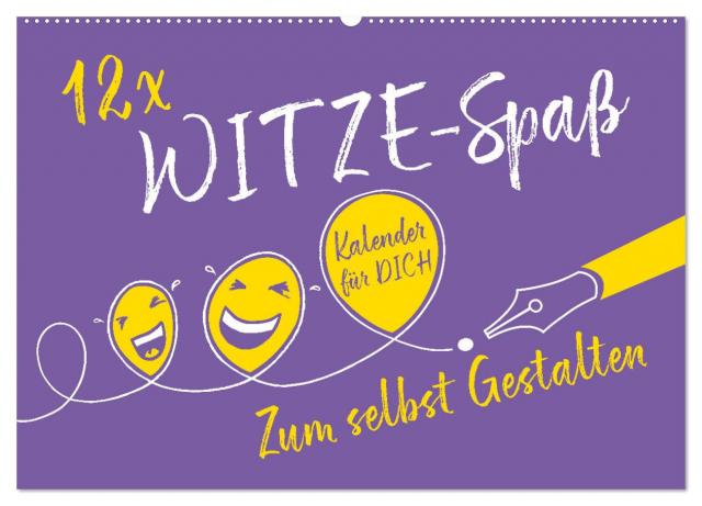 12 x WITZE-Spaß - Bastelkalender (Wandkalender 2025 DIN A2 quer), CALVENDO Monatskalender