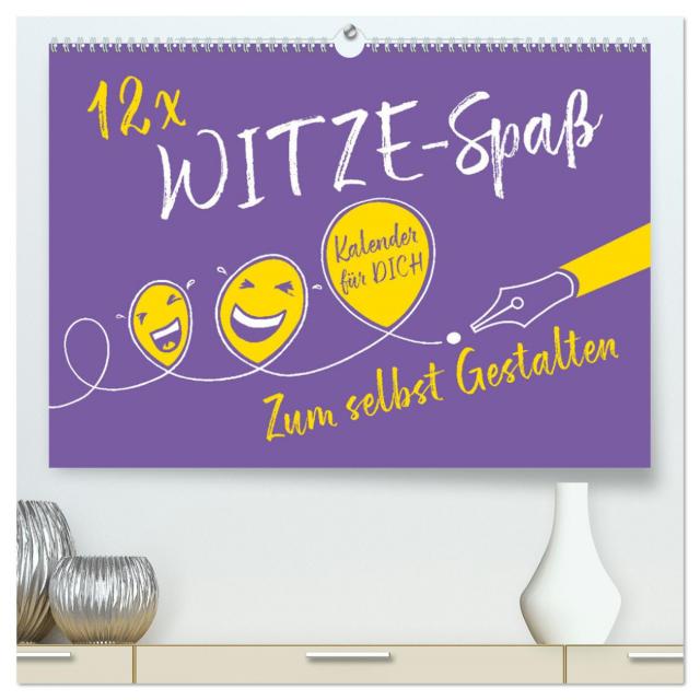 12 x WITZE-Spaß - Bastelkalender (hochwertiger Premium Wandkalender 2025 DIN A2 quer), Kunstdruck in Hochglanz