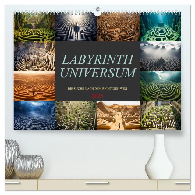 Labyrinth Universum (hochwertiger Premium Wandkalender 2025 DIN A2 quer), Kunstdruck in Hochglanz