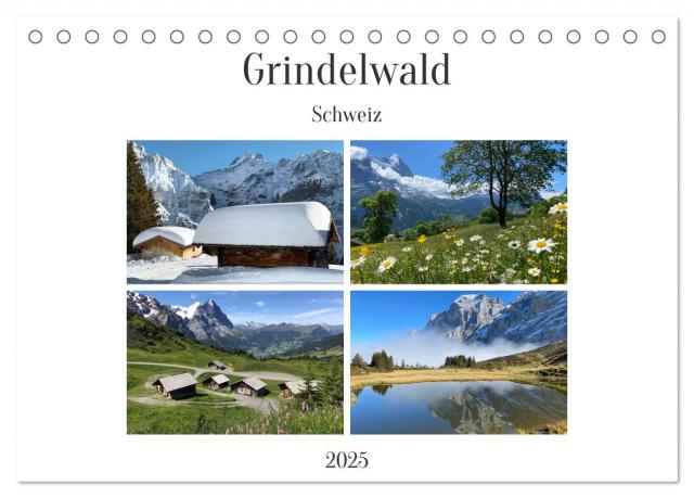 Grindelwald - Jungfrauregion Schweiz (Tischkalender 2025 DIN A5 quer), CALVENDO Monatskalender