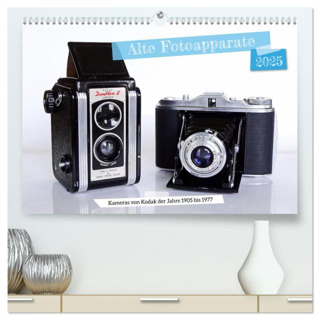 Alte Fotoapparate - Kameras von Kodak der Jahre 1905 bis 1977 (hochwertiger Premium Wandkalender 2025 DIN A2 quer), Kunstdruck in Hochglanz