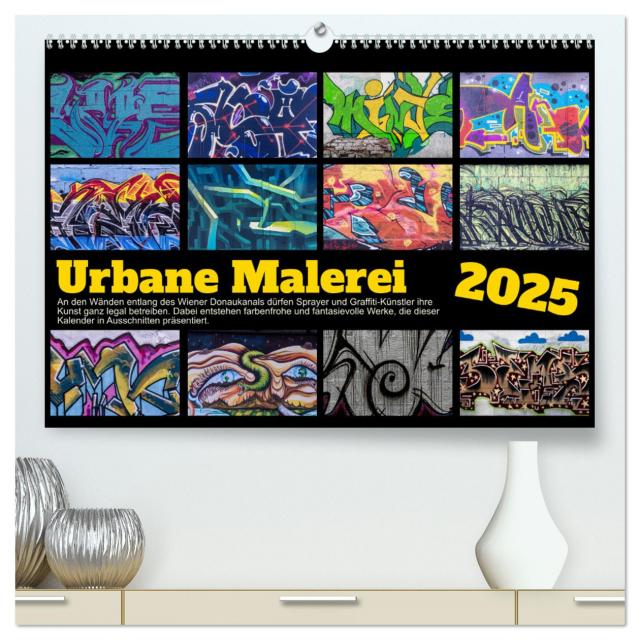 Urbane Malerei (hochwertiger Premium Wandkalender 2025 DIN A2 quer), Kunstdruck in Hochglanz