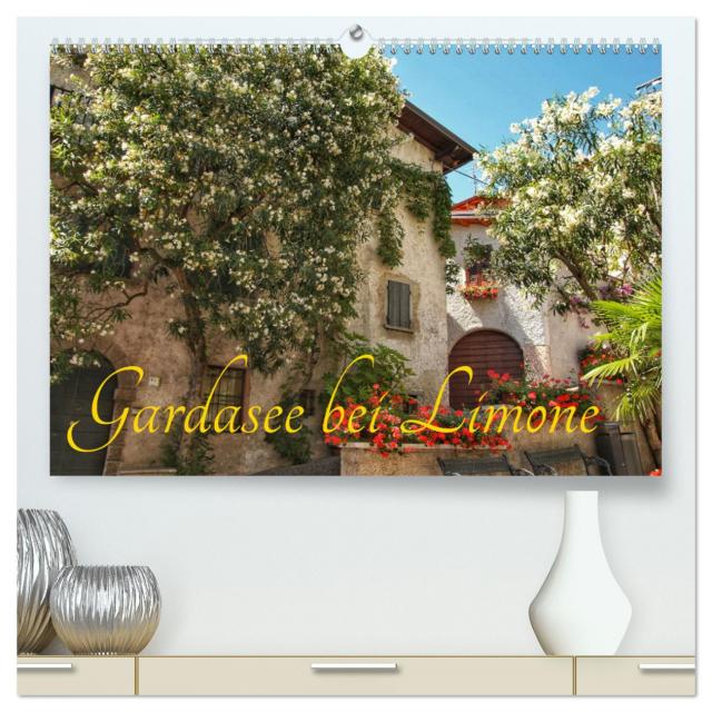Gardasee bei Limone (hochwertiger Premium Wandkalender 2025 DIN A2 quer), Kunstdruck in Hochglanz