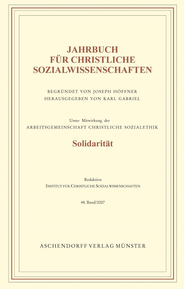 Jahrbuch für christliche Sozialwissenschaften
